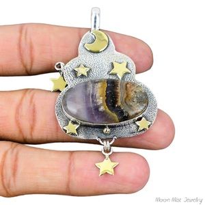 Purple calcite starlight pendant